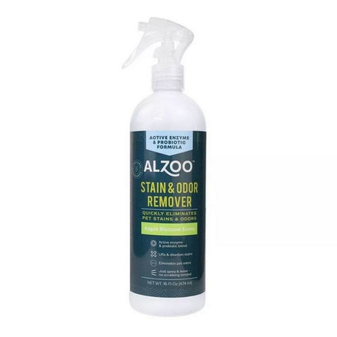 Stain And Odor Remover Apple Scented Blossom Liquid Spray With Cap 16 Oz by Alzoo