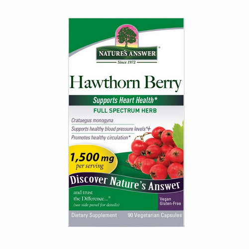 Nature's Answer, Hawthorn Berry, 1500 Mg, 90 Veg Caps