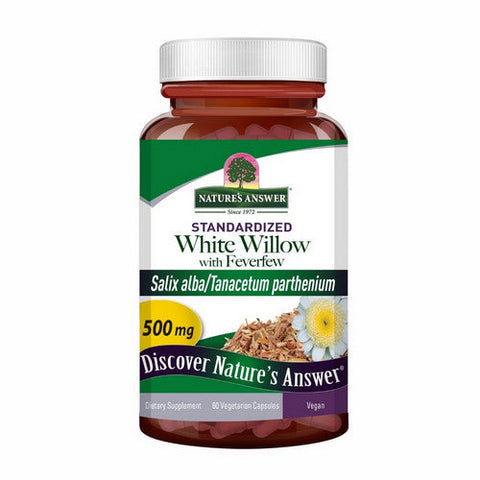 Nature's Answer, White Willow With Feverfew Standardized, 500 Mg, 60 VegCaps Nature's Answer