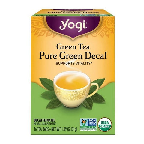 Yogi, Organic Pure Green Decaf Green, 16 Bags (Case Of 6)