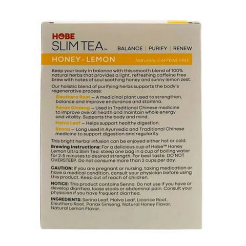 Hobe Labs, Ultra Slim Tea Honey Lemon, Honey Lemon 24 Bags