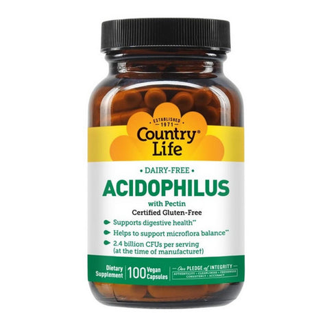 Country Life, Acidophilus with Pectin Vegetarian, 100 Caps