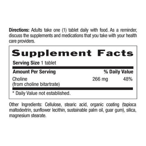 Country Life, Choline, 266 Mg, 100 Tabs Country Life