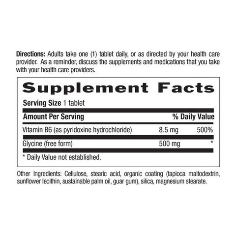Country Life, Glycine with B-6, 500 MG, 100 Tabs