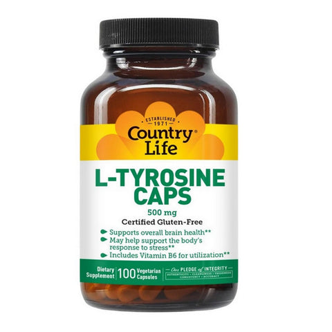 Country Life, L-Tyrosine with B-6, 500 MG, 100 Caps