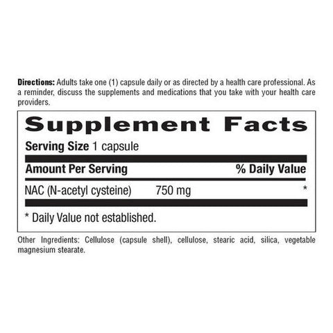 Country Life, NAC (N-Acetyl Cysteine), 750 Mg, 30 Veg Caps Country Life