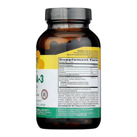 Country Life, Omega 3 Fish Body Oils, 1000 MG, 100 Sftgls
