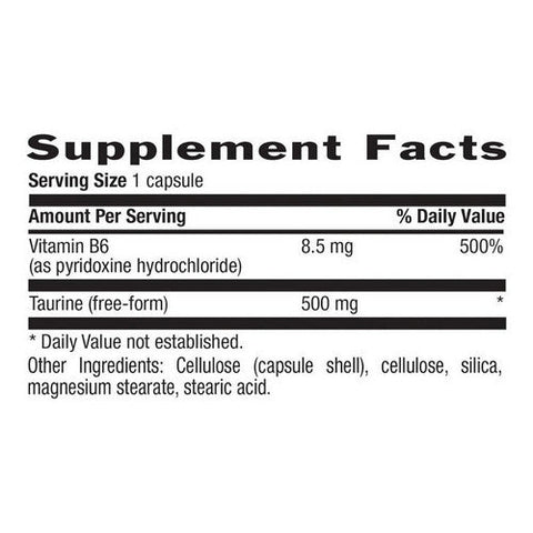 Country Life, Taurine with B-6, 500 MG, 100 Caps Country Life