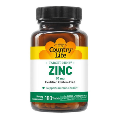 Country Life, Zinc Target-Mins, 50 mg, 180 Tabs