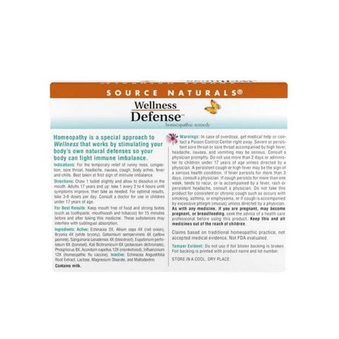 Source Naturals, Wellness Cold & Flu, 48 Tabs Source Naturals