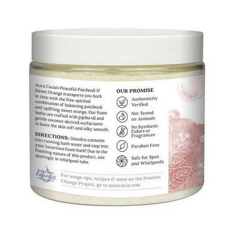 Aura Cacia, Aromatherapy Foam Bath, Patchouli/Orange 14 Oz