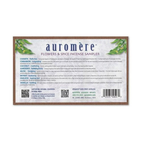 Auromere, Flowers & Spice Incense, Sample Pack 0.1 Oz/8 Fragrances Auromere