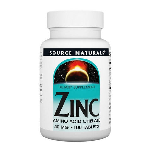 Source Naturals, Zinc Amino Acid Chelate, 100 Tabs