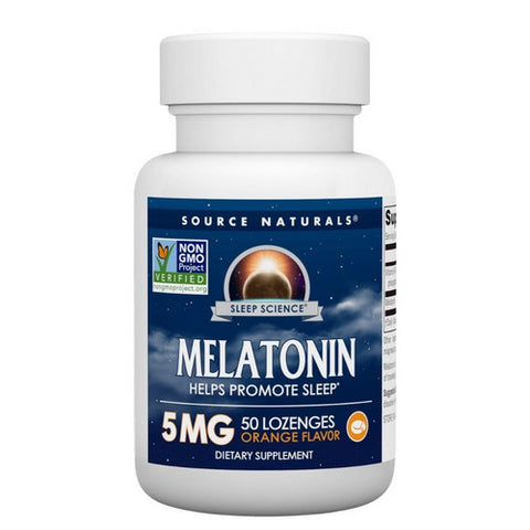 Source Naturals, Melatonin Orange, 5 mg, Sublingual Orange 50 Tabs
