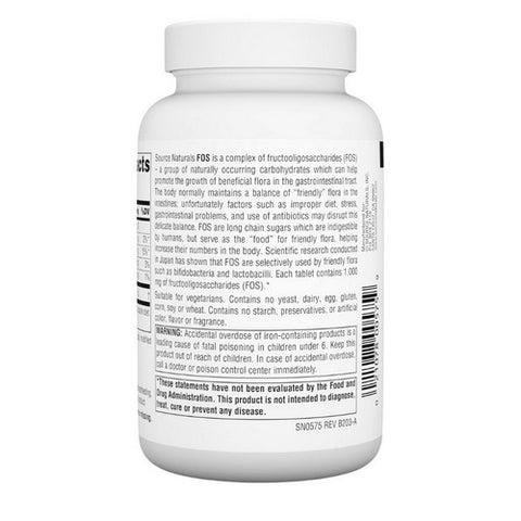Source Naturals, FOS (Fructooligosaccharides), 1000 MG, 100 Tabs