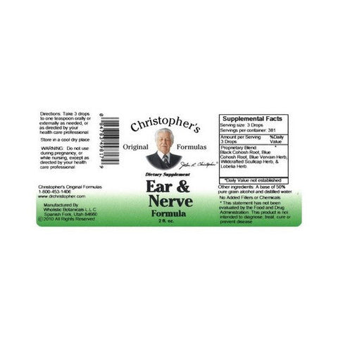 Dr. Christophers Formulas, Ear And Nerve Formula, 2 oz Dr. Christophers Formulas