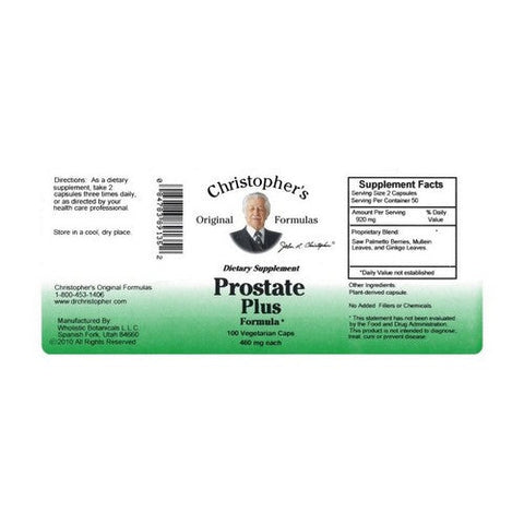 Dr. Christophers Formulas, Original Formulas Prostate Plus Formula, 460 Mg, 100 Vegicaps Dr. Christophers Formulas