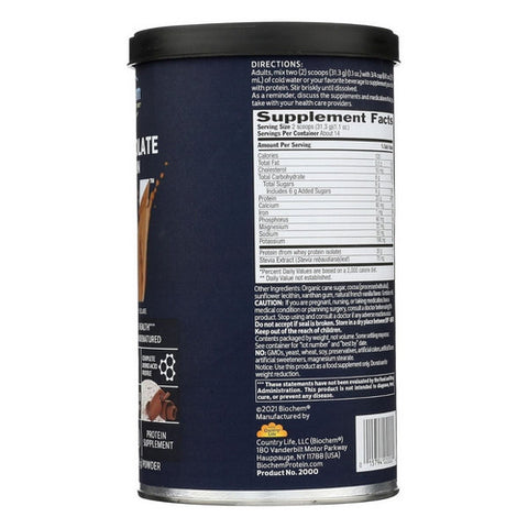 Country Life, 100% Whey Isolate Protein Chocolate Flavor, 14.4 Oz  POWDER