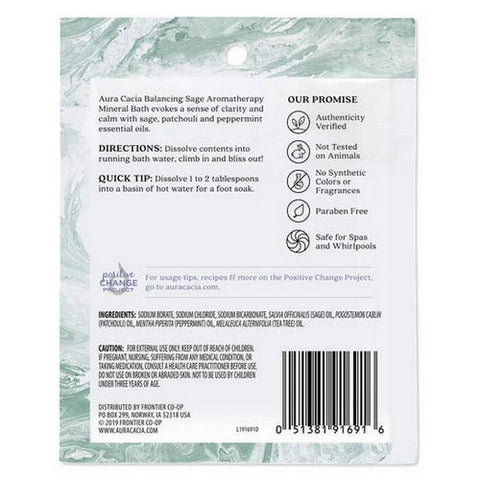 Aura Cacia, Mineral Bath, Balancing Sage, 2.5 Oz