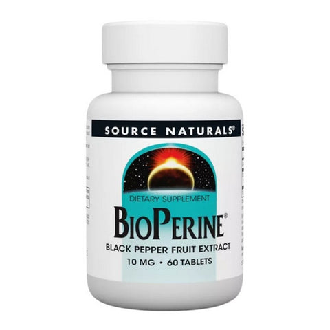 Source Naturals, Bioperine Black Pepper Fruit Extract, 10 MG, 60 Tabs