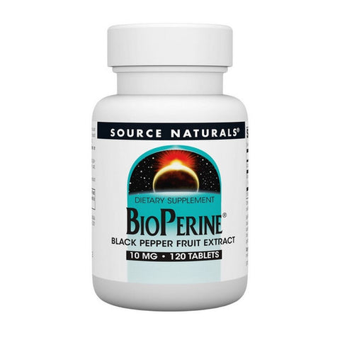 Source Naturals, Bioperine Black Pepper Fruit Extract, 10 MG, 120 Tabs