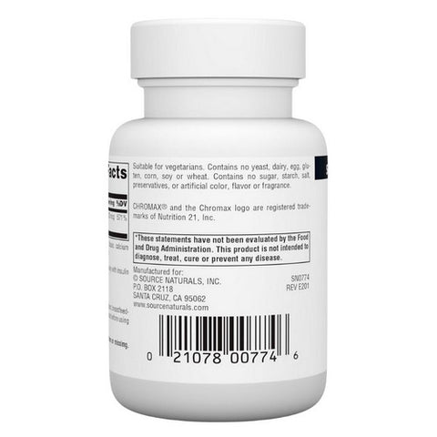 Source Naturals, Chromium Picolinate Yeast Free, 200 Mcg, 120 Tabs