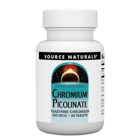 Source Naturals, Chromium Picolinate Yeast Free, 200 Mcg, 60 Tabs