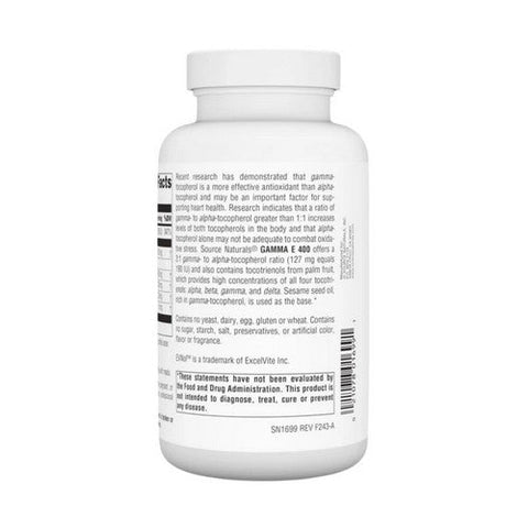 Source Naturals, Gamma E 400 Complex, 120 Softgels Source Naturals
