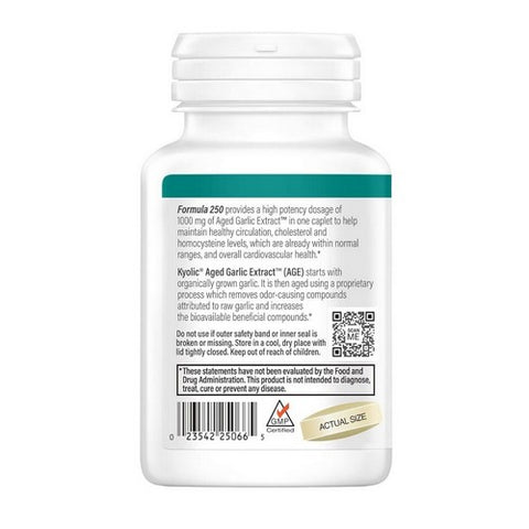 Kyolic, Aged Garlic Extract Cardiovascular Health One Per Day Formula 250, 1000 Mg, 60 Vegan Caplets