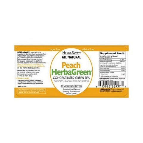 Herbasway, Herbagreen Tea Peach, 2 Oz Herbasway