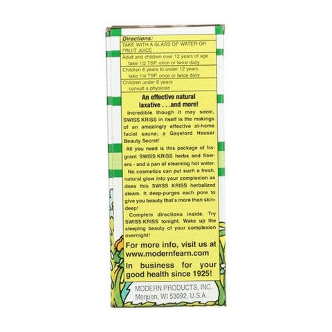 Swiss Kriss, Herbal Laxative Fake Form, 1.5 Oz Swiss Kriss