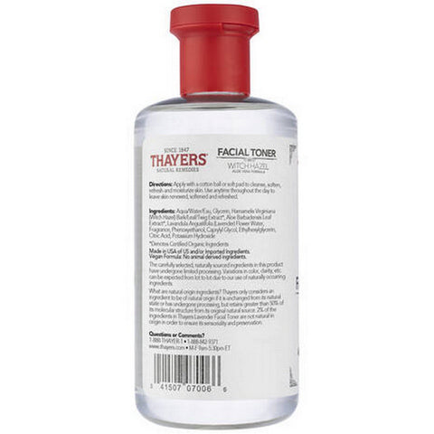 Thayers, Witch Hazel Toner, LAVENDER ALCOHOL FREE, 12 OZ