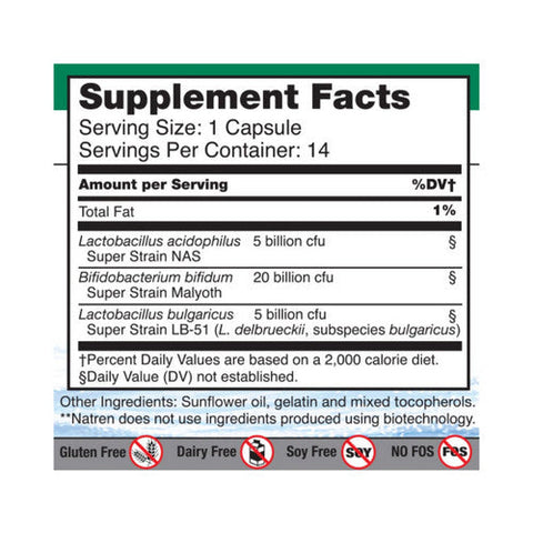 Natren, Healthy Trinity Probiotic Capsules, 14 Caps Natren