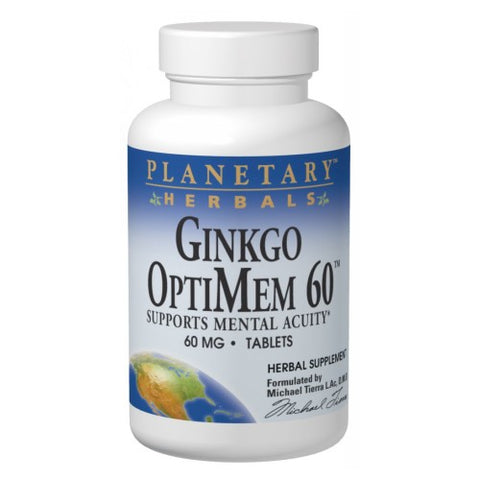 Planetary Herbals, Ginkgo Optimem, 60 mg, 90 Tabs