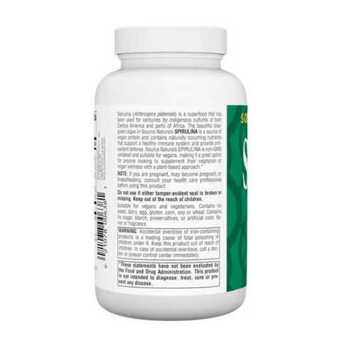 Source Naturals, Spirulina, 500 MG, 200 Tabs Source Naturals