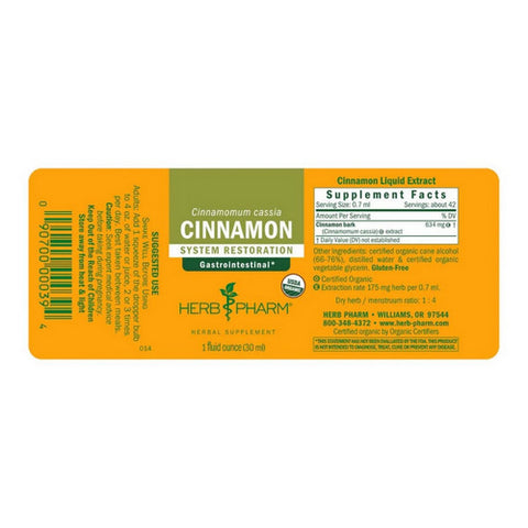 Herb Pharm, Cinnamon Extract, EA 1/1 OZ