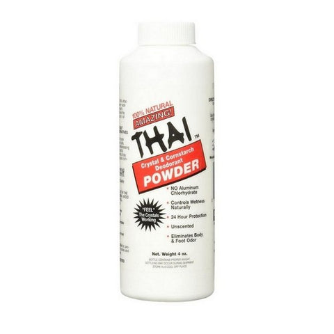 Thai Deodorant Stone, Crystal And Cornstarch Deodorant Body Powder, 4 OZ