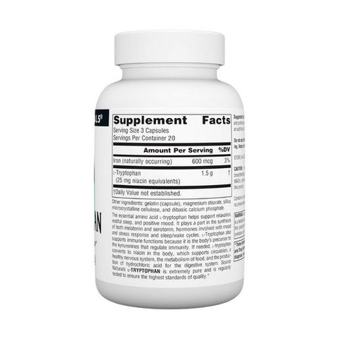 Source Naturals, L-Tryptophan, 500 MG, 60 Caps