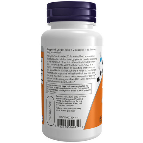 Now Foods, Acetyl-L Carnitine, 500 mg, 50 Caps