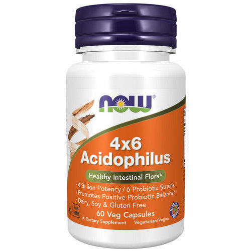Now Foods, Acidophilus 4X6, 4 X 6 Billion, 60 Veg Caps