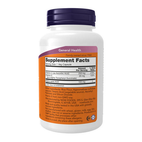 Now Foods, ALPHA LIPOIC ACID, 100 mg, 120 Veg Caps