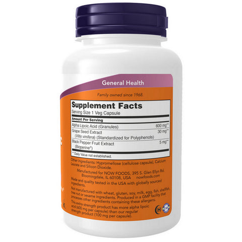 Now Foods, Alpha Lipoic Acid, 600 mg, 120 Vcaps