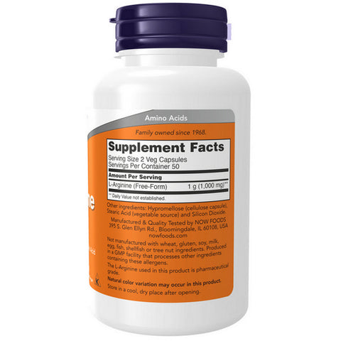 Now Foods, L-Arginine, 500 mg, 100 Caps