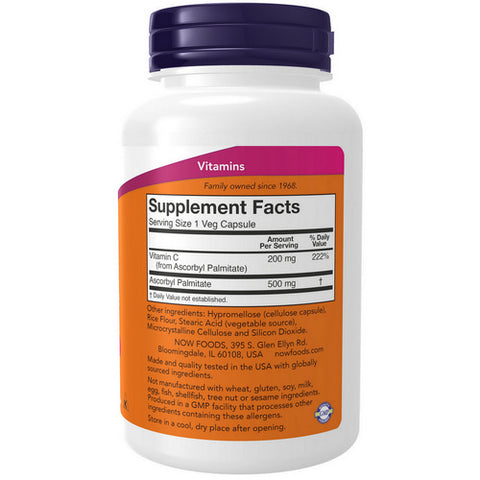 Now Foods, Ascorbyl Palmitate, 500 mg, 100 Veg Caps
