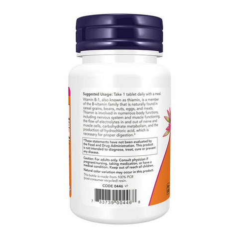 Now Foods, Vitamin B-1, 100 mg, 100 Tabs
