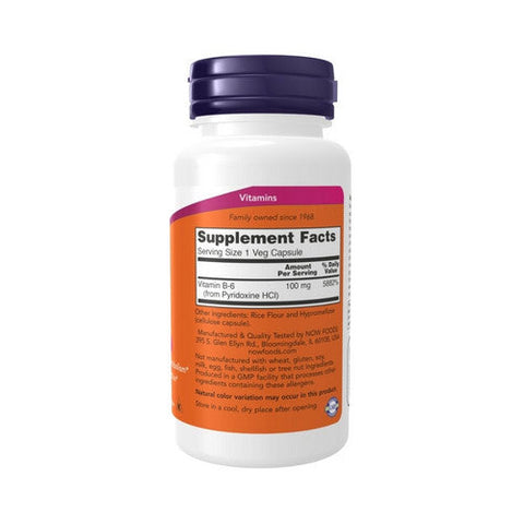 Now Foods, Vitamin B-6, 100 Mg, 100 Veg Caps Now Foods