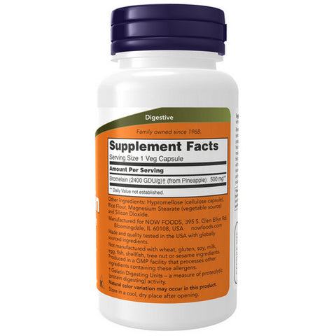 Now Foods, Bromelain, 2400GDU/500 mg, 60 Veg Caps