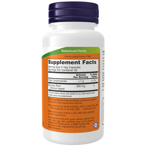 Now Foods, Burdock Root, 430 mg, 100 Caps