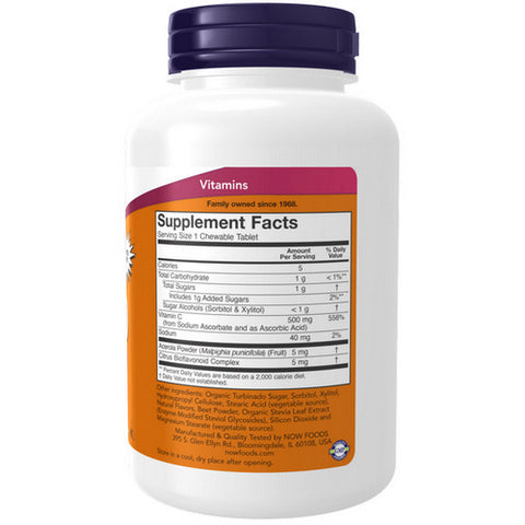 Now Foods, Vitamin C-500 Cherry Chewable, 100 Tabs