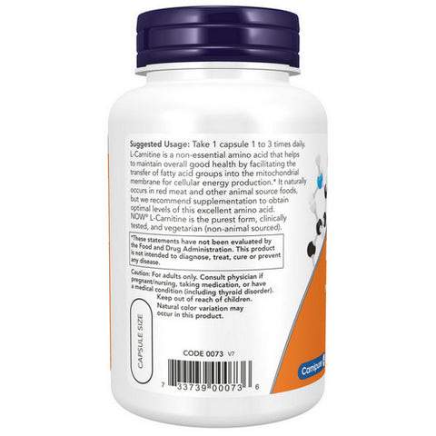 Now Foods, L-Carnitine, 500 mg, 180 Caps